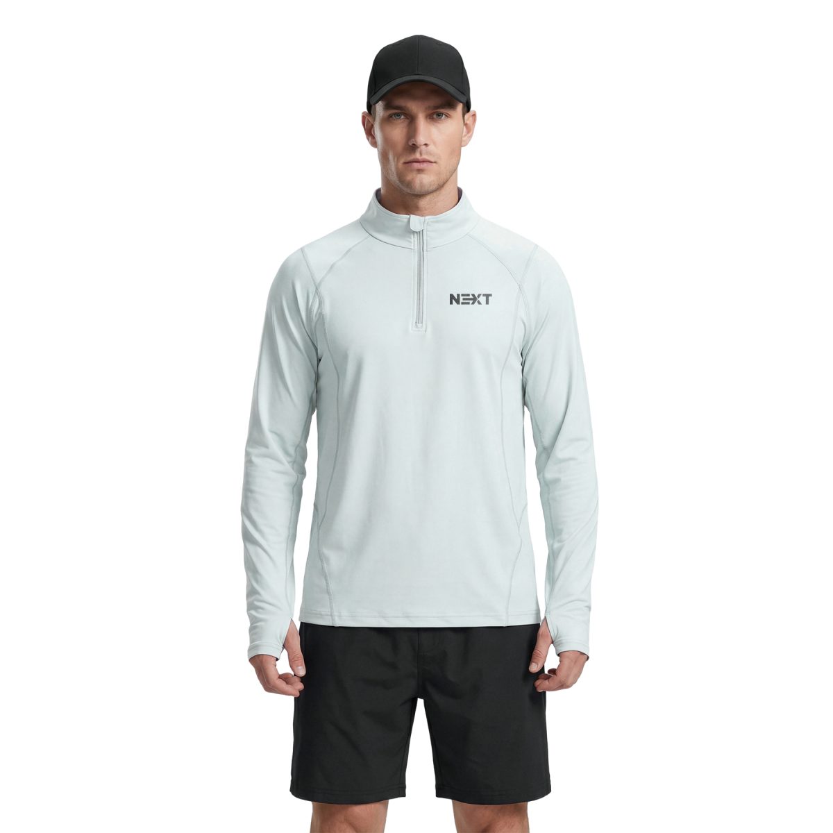 Men's 200GSM UPF 50+ Fishing Quarter Zipper Sweatshirt/Safety Reflective Stripe