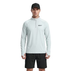 Men’s 200GSM UPF 50+ Fishing Quarter Zipper Sweatshirt/Safety Reflective Stripe