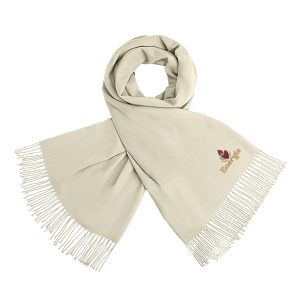 Premium Faux Cashmere Scarf With Embroidery Logo