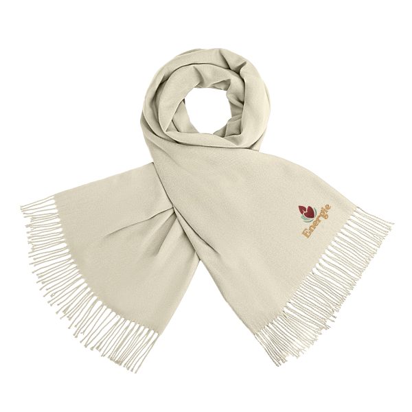 Premium Faux Cashmere Scarf With Embroidery Logo