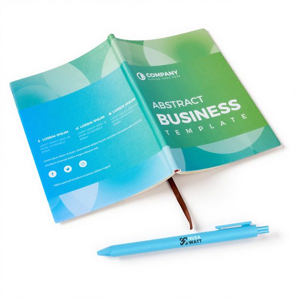 Full Color Soft Cover Notebook Set With Pen