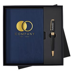 Executive PU Leather Blank Notebook & Metal Pen Gift Set