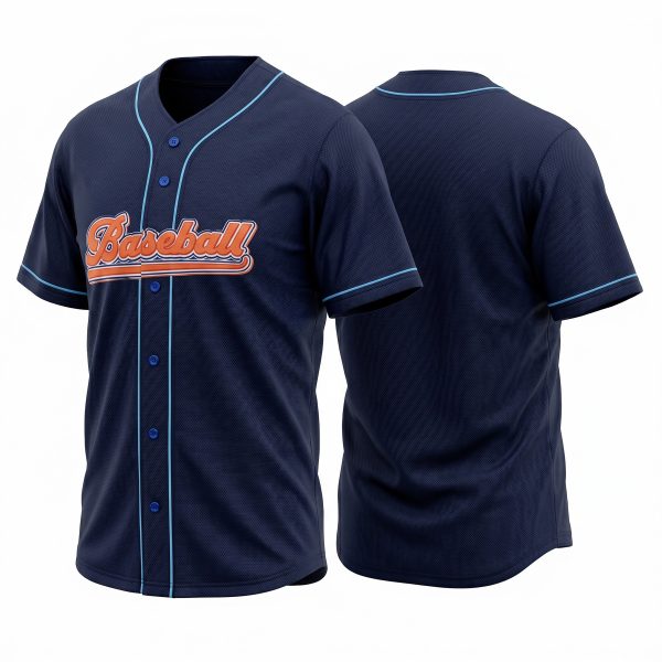 Mesh Fabric Custom Full-Button Baseball Jersey
