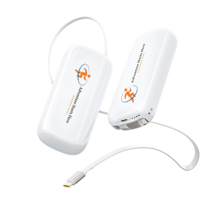 30W Power Bank (10,000mAh) With Retractable Charging Cable
