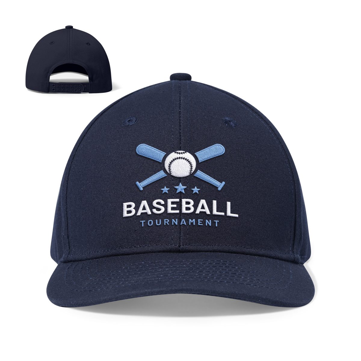 Structured 6-Panel Mid-Profile Cotton Canvas Baseball Cap With Snapback