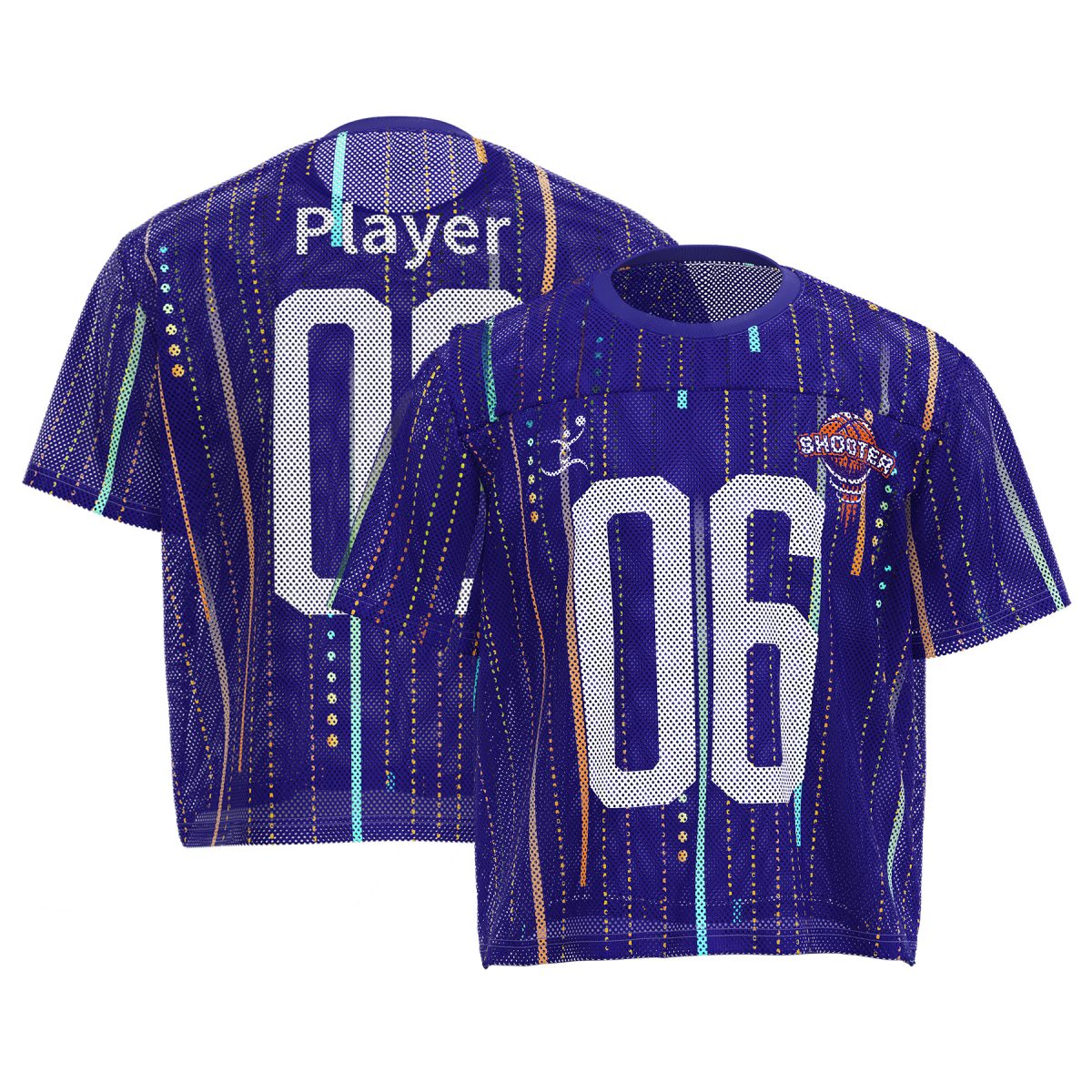 Full-Color Crew Neck Mesh Football Jersey