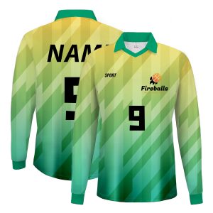 Custom Sublimated Collared V-Neck Long Sleeve Soccer Jersey