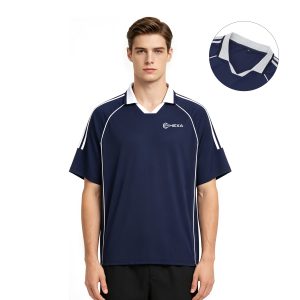 Men’s Contrast Piping Performance Shirt With Rib Knit Collar