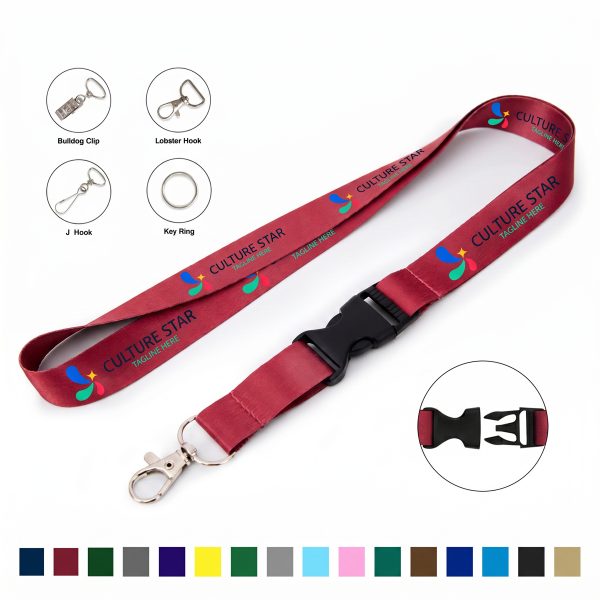 3/4" Full Color Dye Sublimated Lanyard W/ Buckle Release (Ocean)