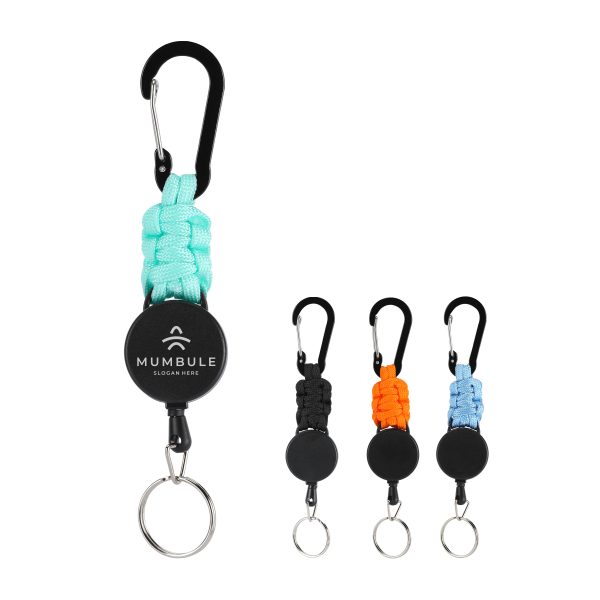 High-Density Retractable Badge Reel With Carabiner Clip And Key Ring