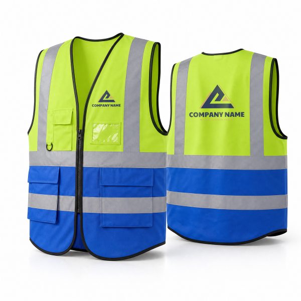 High-Visibility Two-Tone Reflective Vest With Pockets