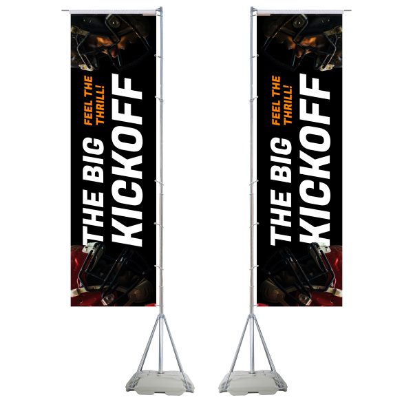 17 Ft Giant Feather Flag Kit Double Sided With Water-Filled Base