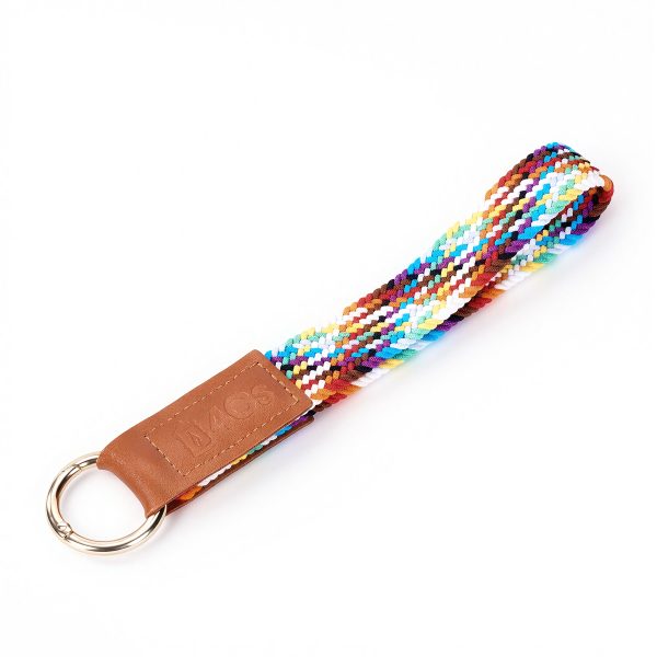 Stretchy Nylon Braided Wristlet Keychain Lanyard