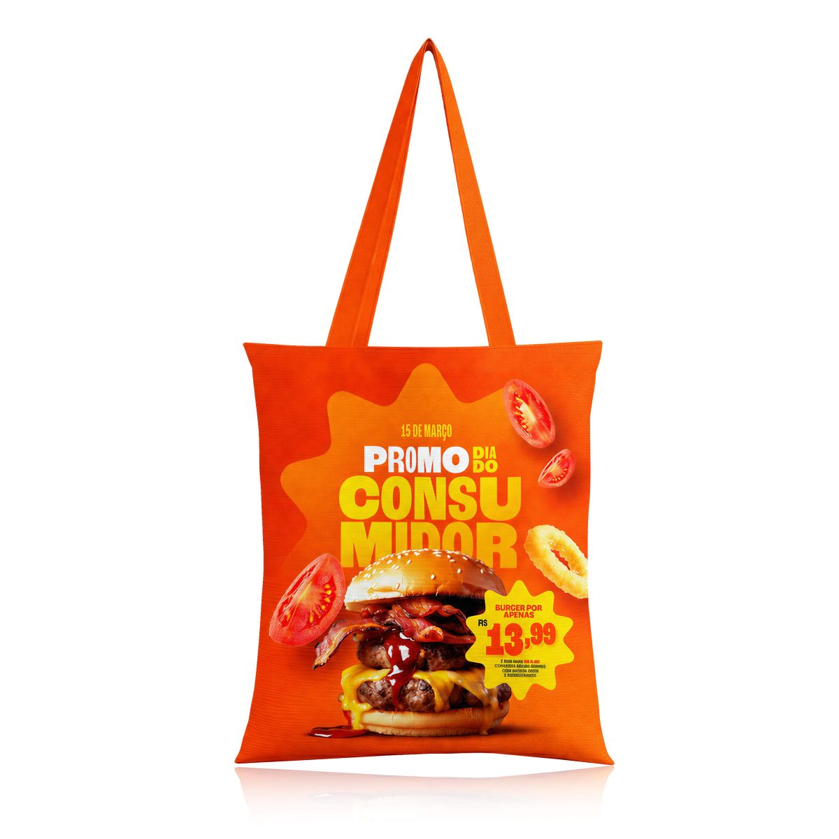 12 Oz. Heavyweight Poly Canvas Tote Bag With Reinforced Handles (14" X 16")