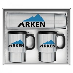 Three Piece Steel City Travel Mugs Thermos Set